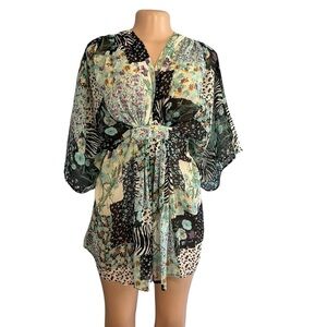 Bebe Y2K Retro Floral Patchwork Print Kaftan